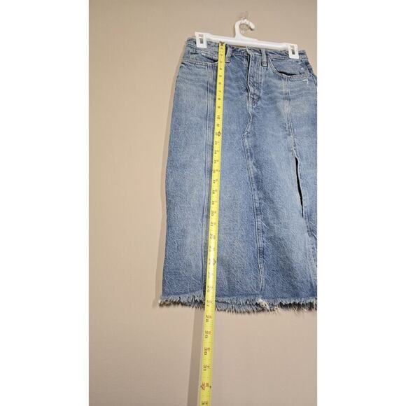 Free People We The Free Womens Long Denim Skirt Size 24 - Picture 11 of 12